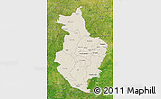 Shaded Relief 3D Map of Korhogo, satellite outside