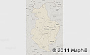 Shaded Relief 3D Map of Korhogo, semi-desaturated