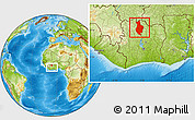 Physical Location Map of Korhogo, within the entire country