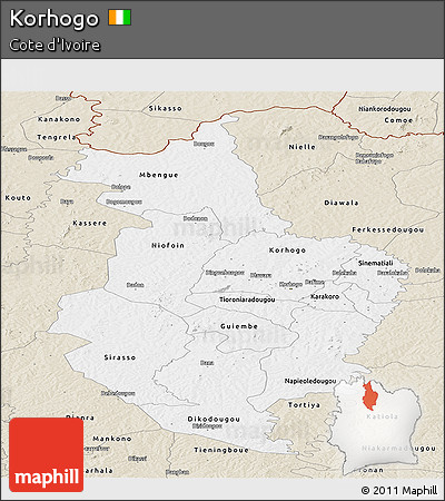 Classic Style Panoramic Map of Korhogo