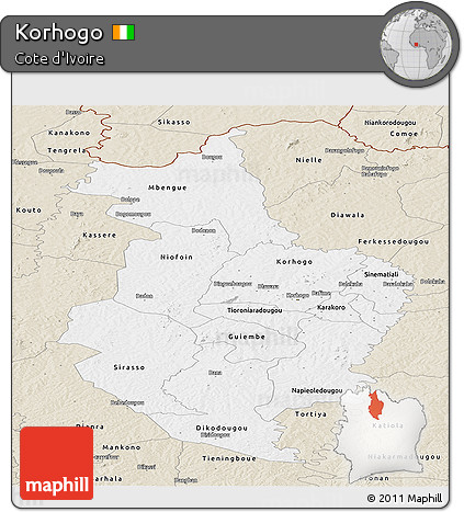 Classic Style Panoramic Map of Korhogo
