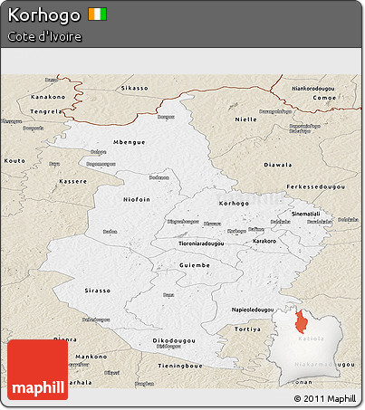 Classic Style Panoramic Map of Korhogo