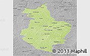 Physical Panoramic Map of Korhogo, desaturated