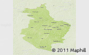 Physical Panoramic Map of Korhogo, lighten