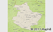 Shaded Relief Panoramic Map of Korhogo, physical outside
