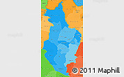 Political Shades Simple Map of Korhogo