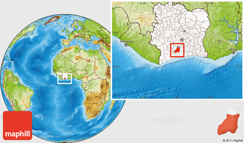 Physical Location Map of Lakota, highlighted country, highlighted