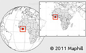 Blank Location Map of Cote d'Ivoire, highlighted continent, within the entire continent
