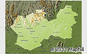 Physical 3D Map of Man, darken