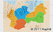 Political 3D Map of Man, lighten
