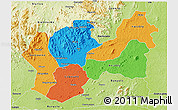Political 3D Map of Man, physical outside