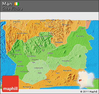 Political Shades 3D Map of Man