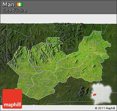 Satellite 3D Map of Man, darken