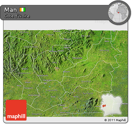 Satellite 3D Map of Man