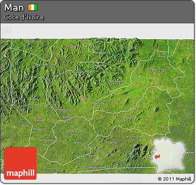 Satellite 3D Map of Man