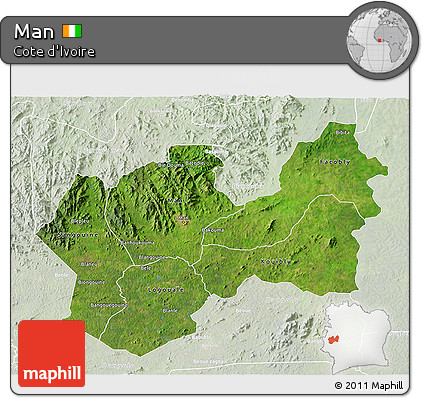 Satellite 3D Map of Man, lighten