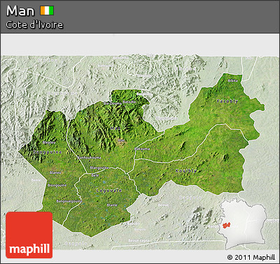 Satellite 3D Map of Man, lighten