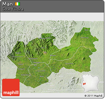 Satellite 3D Map of Man, lighten