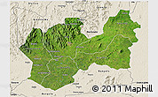 Satellite 3D Map of Man, shaded relief outside