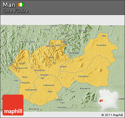 Savanna Style 3D Map of Man