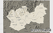 Shaded Relief 3D Map of Man, darken