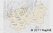 Shaded Relief 3D Map of Man, lighten, desaturated