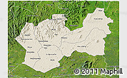 Shaded Relief 3D Map of Man, satellite outside