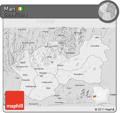 Silver Style 3D Map of Man