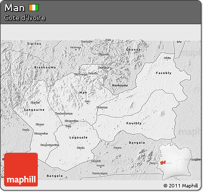 Silver Style 3D Map of Man
