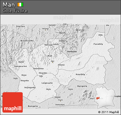 Silver Style 3D Map of Man