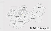 Silver Style 3D Map of Man, single color outside
