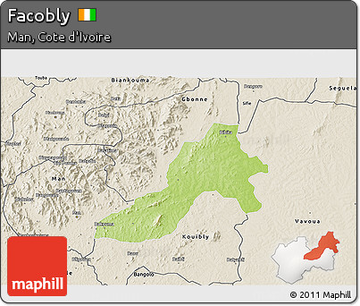 Physical 3D Map of Facobly, shaded relief outside