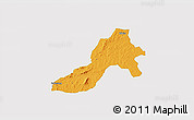 Political 3D Map of Facobly, single color outside