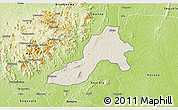 Shaded Relief 3D Map of Facobly, physical outside