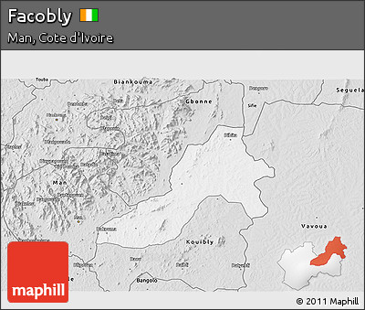 Silver Style 3D Map of Facobly