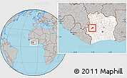 Gray Location Map of Facobly, highlighted country