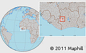 Gray Location Map of Facobly, highlighted parent region