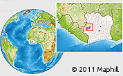 Physical Location Map of Facobly, highlighted country, highlighted parent region