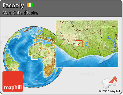 Physical Location Map of Facobly, highlighted parent region, within the entire country