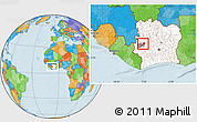 Political Location Map of Facobly, highlighted country, highlighted parent region