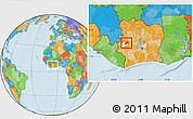 Political Location Map of Facobly, highlighted parent region, within the entire country
