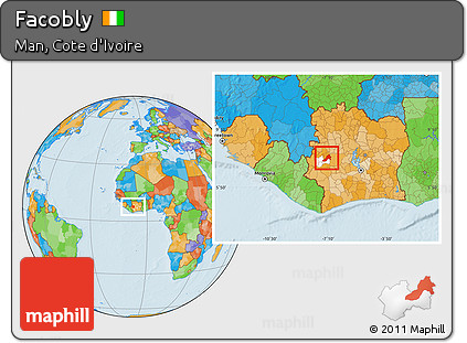 Political Location Map of Facobly, highlighted parent region