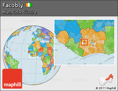 Political Location Map of Facobly, highlighted parent region