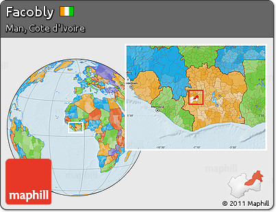 Political Location Map of Facobly, highlighted parent region