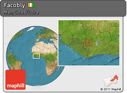 Satellite Location Map of Facobly