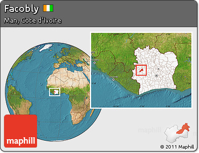 Satellite Location Map of Facobly, highlighted country