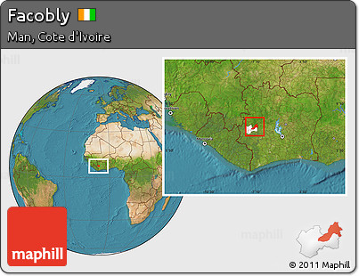 Satellite Location Map of Facobly, highlighted parent region