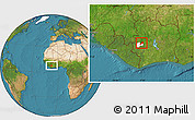 Satellite Location Map of Facobly, highlighted parent region