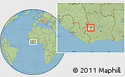 Savanna Style Location Map of Facobly, highlighted parent region