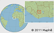 Savanna Style Location Map of Facobly